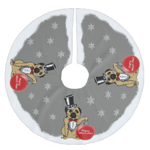 Sir Pug Dog Brushed Polyester Tree Skirt