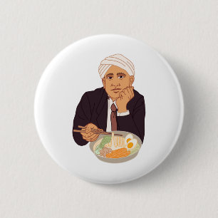 Sir Raman Ramens Sticker 6 Cm Round Badge