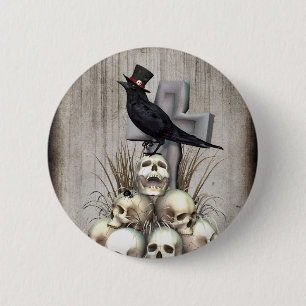 Sir Raven Skully 6 Cm Round Badge