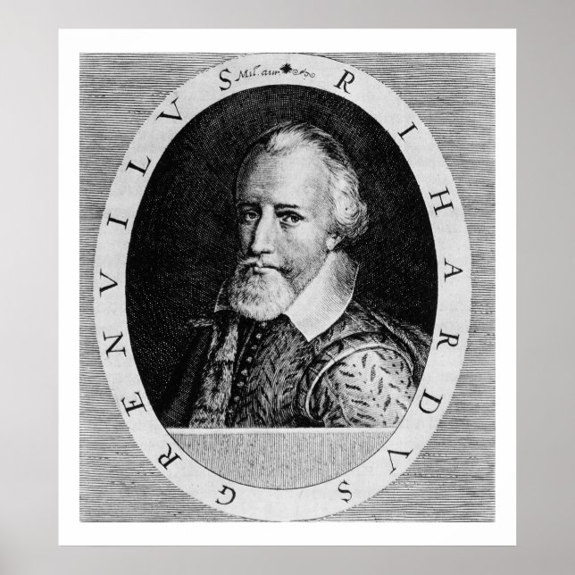 Sir Richard Grenville (c.1541-91), from 'Newe Welt Poster (Front)