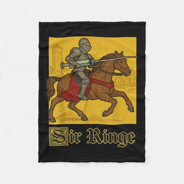Sir Ringe Knight Vintage Pun  Fleece Blanket (Front)