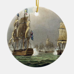 Sir Robert Calder's Action, July 22nd 1805, engrav Ceramic Ornament
