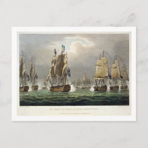 Sir Robert Calder's Action, July 22nd 1805, engrav Postcard