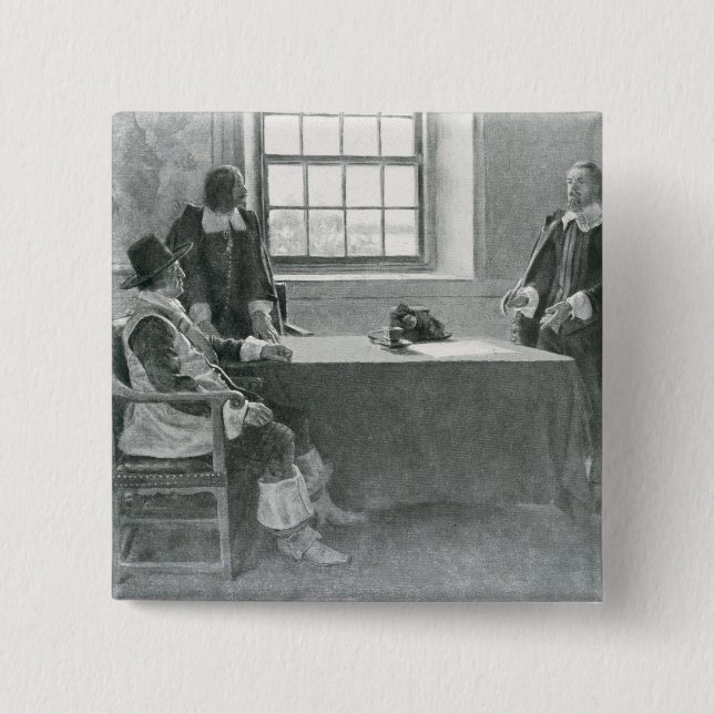 Sir William Berkeley Surrendering 15 Cm Square Badge (Front)