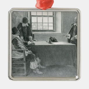 Sir William Berkeley Surrendering Metal Tree Decoration