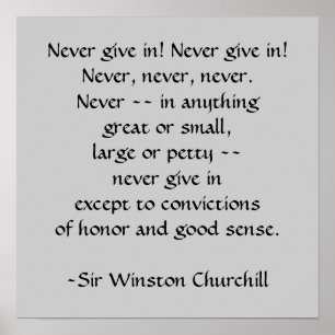 Sir Winston Churchill Quotation by SRF Poster