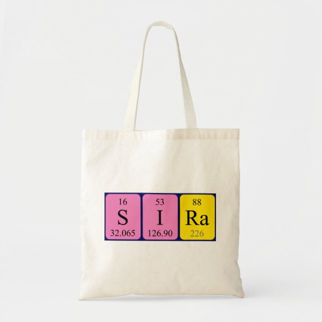 Sira periodic table name tote bag (Front)
