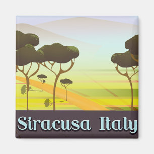 Siracusa Italy landscape travel poster. Magnet