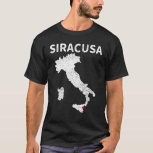 Siracusa Sicilia Sicily Italia Italy Map Love Hear T-Shirt