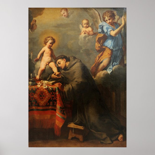 Sirani - St. Anthony In Adoration Of The Child Poster (Front)