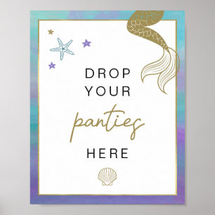 SIREN Beach Mermaid Bachelorette Panty Drop Game Poster