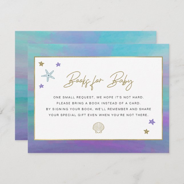 SIREN Mermaid Tropical Beach Books For Baby Card (Front/Back)