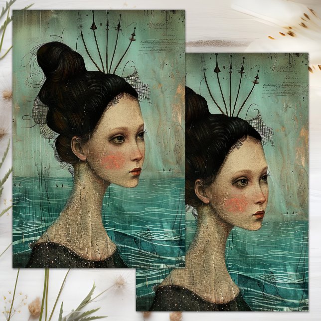 SIREN OF THE SEA DECOUPAGE TISSUE PAPER (SIREN OF THE SEA DECOUPAGE TISSUE PAPER)