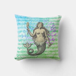 Siren of the Sea II Collage Cushion