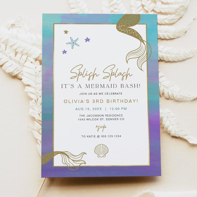 SIREN Purple Gold Mermaid Bash Birthday Party (Creator Uploaded)