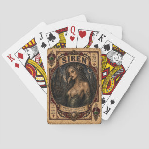 Siren, Vintage Circus Monsters Playing Cards