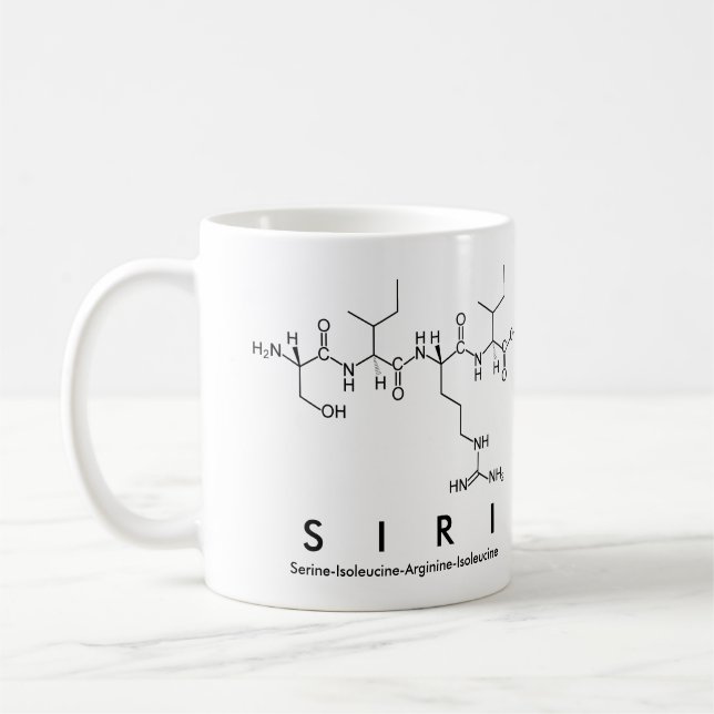 Siri peptide name mug (Left)