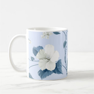 Siringa, hibiscus flowers, fabric pattern. coffee mug
