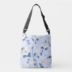 Siringa, hibiscus flowers, fabric pattern. crossbody bag