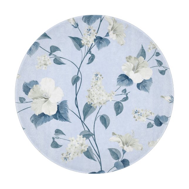Siringa, hibiscus flowers, fabric pattern. cutting board (Front)