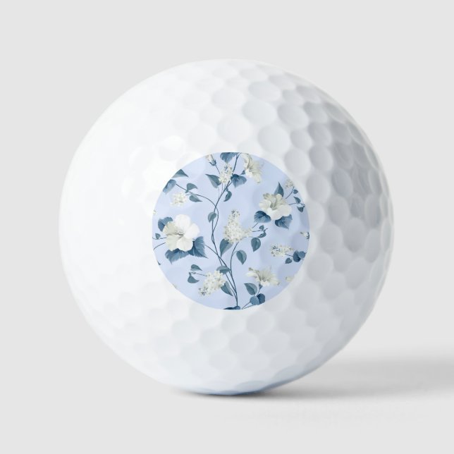 Siringa, hibiscus flowers, fabric pattern. golf balls (Front)