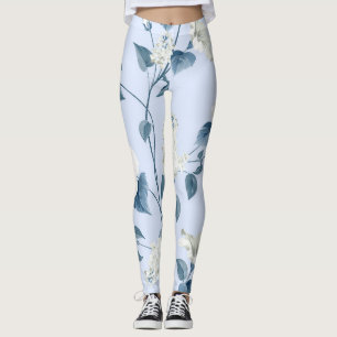 Siringa, hibiscus flowers, fabric pattern. leggings