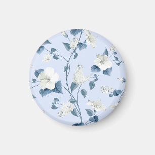Siringa, hibiscus flowers, fabric pattern. magnet
