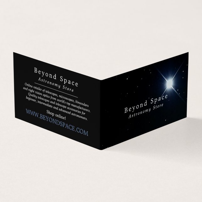 Sirius, Brightest Star Astronomer, Astronomy Store Business Card (Outside)