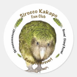 Sirocco Kakapo Fan Club Classic Round Sticker