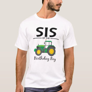 Sis Of The Birthday Boy Tractor Farm Party Family T-Shirt