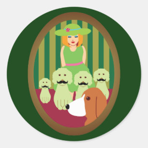 Sis & P and the Moustached Dogs of Mystery Classic Round Sticker