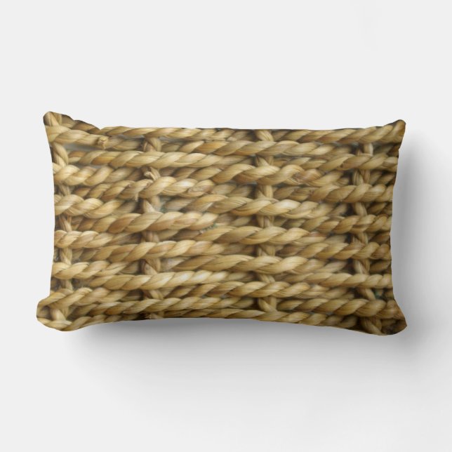 Sisal basket weave pattern lumbar cushion (Front)