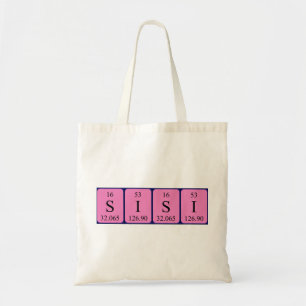 Sisi periodic table name tote bag