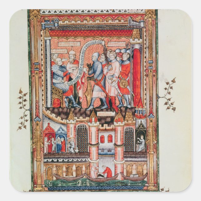 Sisinnius giving orders square sticker (Front)