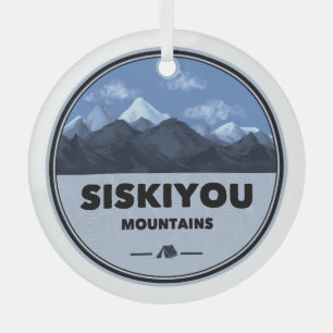 Siskiyou Mountains California Camping Glass Tree Decoration