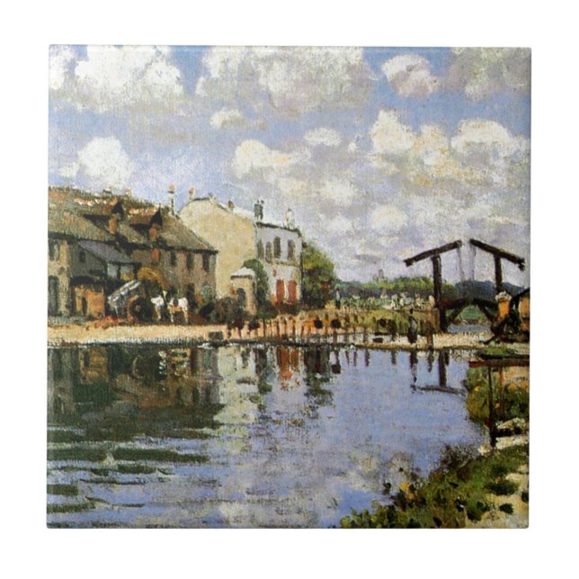 Sisley - The Canal Saint Martin, 1872 Ceramic Tile (Front)