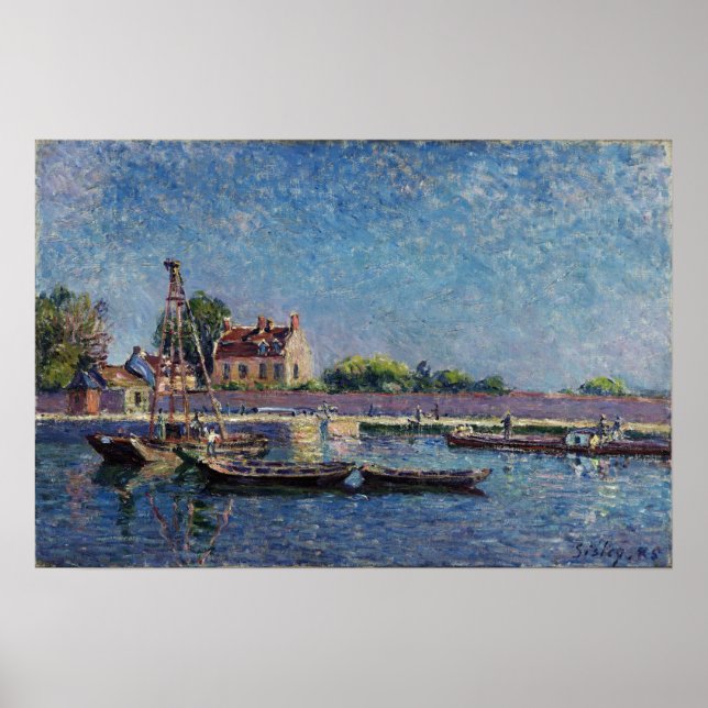 Sisley - The Lock Of Saint-Mammes 1885 Poster (Front)