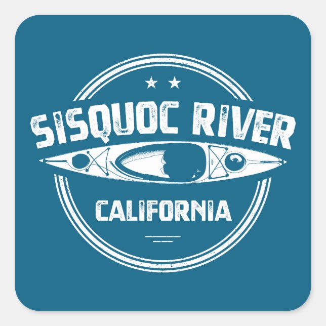 Sisquoc River California Kayaking Square Sticker (Front)