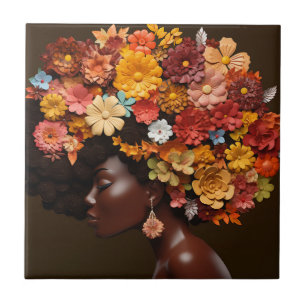 Sista Black Queen Melanin Woman Black Girl Magic Ceramic Tile