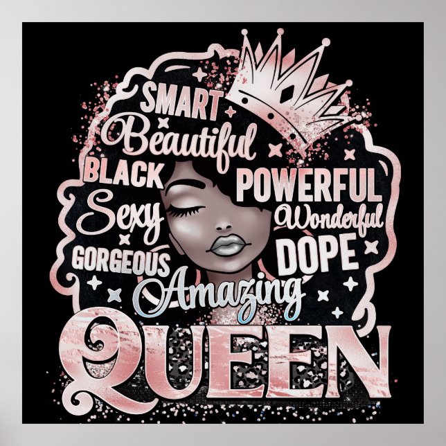 Sista Black Queen Melanin Woman Black Girl Magic Poster (Front)