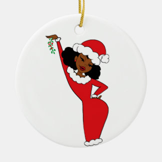 Sista Claus Almondy Ceramic Ornament