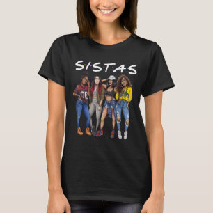 Sistas Queen Melanin African American Women Black  T-Shirt