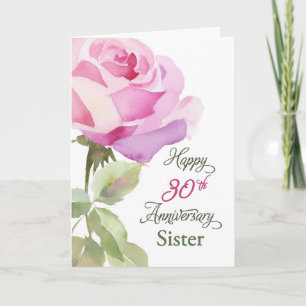Sister 30th Anniversary Catholic Nun Pink Rose Card