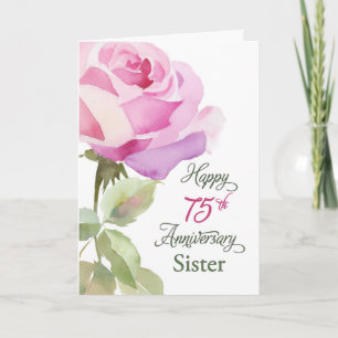 Sister 75th Anniversary Catholic Nun Pink Rose Card