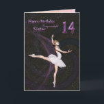Sister age 14, a ballerina birthday card<br><div class="desc">A beautiful ballerina dancing on a birthday card for a sister</div>