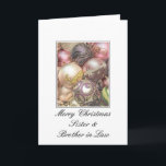 Sister and Brother in Law Christmas Card<br><div class="desc">'Tis the season to party and celebrate: Merry Christmas! Surprise your nearest and dearest, your friends, co-workers, neighbours or even your boss with a special card. Many different designs available: from a modern collage photography card, mixing ornaments and winter landscapes, a classic vintage christmas theme or a more modern holiday...</div>