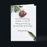 Sister and Family Merry Christmas card<br><div class="desc">'Tis the season to party and celebrate: Merry Christmas! Surprise your nearest and dearest, your friends, co-workers, neighbours or even your boss with a special card. Many different designs available: from a modern collage photography card, mixing ornaments and winter landscapes, a classic vintage christmas theme or a more modern holiday...</div>