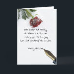 Sister and Family Merry Christmas card<br><div class="desc">'Tis the season to party and celebrate: Merry Christmas! Surprise your nearest and dearest, your friends, co-workers, neighbours or even your boss with a special card. Many different designs available: from a modern collage photography card, mixing ornaments and winter landscapes, a classic vintage christmas theme or a more modern holiday...</div>