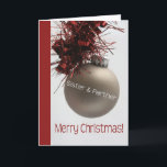 Sister and Partner Merry Christmas card<br><div class="desc">Christmas 'Tis the season to party and celebrate: Merry Christmas! Surprise your nearest and dearest, your friends, co-workers, neighbours or even your boss with a special card. Many different designs available: from a modern collage photography card, mixing ornaments and winter landscapes, a classic vintage christmas theme or a more modern...</div>