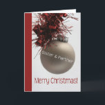 Sister and Partner Merry Christmas card<br><div class="desc">Christmas 'Tis the season to party and celebrate: Merry Christmas! Surprise your nearest and dearest, your friends, co-workers, neighbours or even your boss with a special card. Many different designs available: from a modern collage photography card, mixing ornaments and winter landscapes, a classic vintage christmas theme or a more modern...</div>